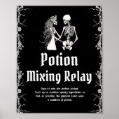 Halloween Skeleton Potion Mixing Relay Sign Poster (Voorkant)