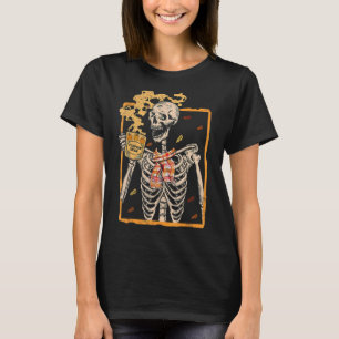 Halloween Skeleton Pumpkin Spice Latte Syr T-shirt