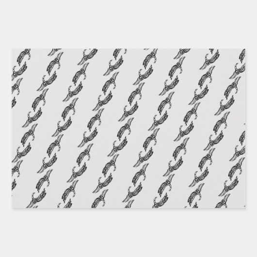 Halloween Skeleton Pumpkin Witch Pattern Inpakpapier Vel (Voorkant 2)