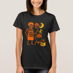 Halloween Skeleton Redding Beer Hersenen Boo Spook T-shirt