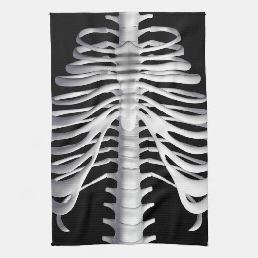 Halloween Skeleton Rib Cage Bones Serviette de cui (Vertical)