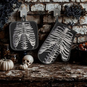 Halloween Skeleton Rib Cage Botten Oven Mitt Set
