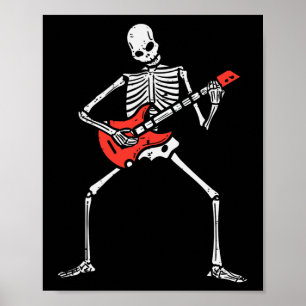 Halloween Skeleton Rock Gitaar Kostuum Rocker Mann Poster