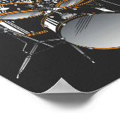 Halloween Skeleton Rock Hand Palling Drums Poster (Hoek)