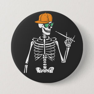 Halloween Skeleton Rock Hand Palling Drums Round Ronde Button 7,6 Cm