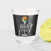 Halloween Skeleton Rock Hand Palling Drums Shot Glas (Voorkant)