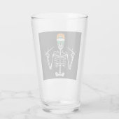 Halloween Skeleton Rock Hand Plays Drums Drinkin Glas (Achterkant)