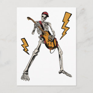 Halloween Skeleton Rock Hand Plays Guitar Briefkaart