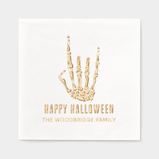 Halloween Skeleton Rock main moderne personnalisé (Recto)