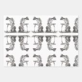 Halloween Skeleton Sitting Anatomy Inpakpapier Vel (Voorkant 3)