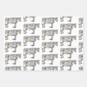 Halloween Skeleton Sitting Anatomy Inpakpapier Vel (Voorkant 2)