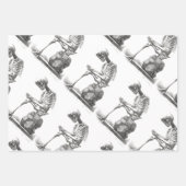 Halloween Skeleton Sitting Anatomy Inpakpapier Vel (Voorkant)