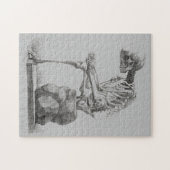 Halloween Skeleton Sitting Anatomy Legpuzzel (Horizontaal)