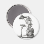Halloween Skeleton Sitting Anatomy Magneet (Voorkant / Achterkant)
