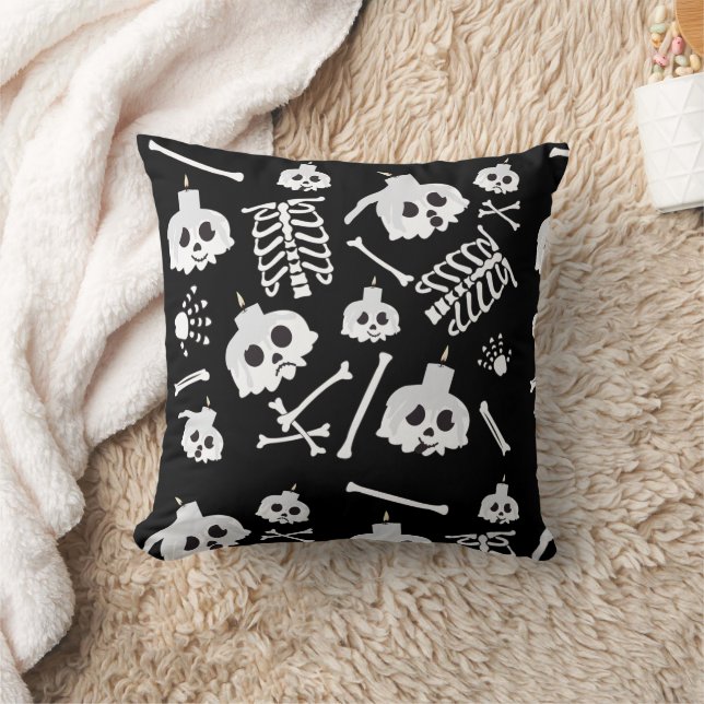 Halloween Skeleton Skull Bot Patroon Kussen (Deken)