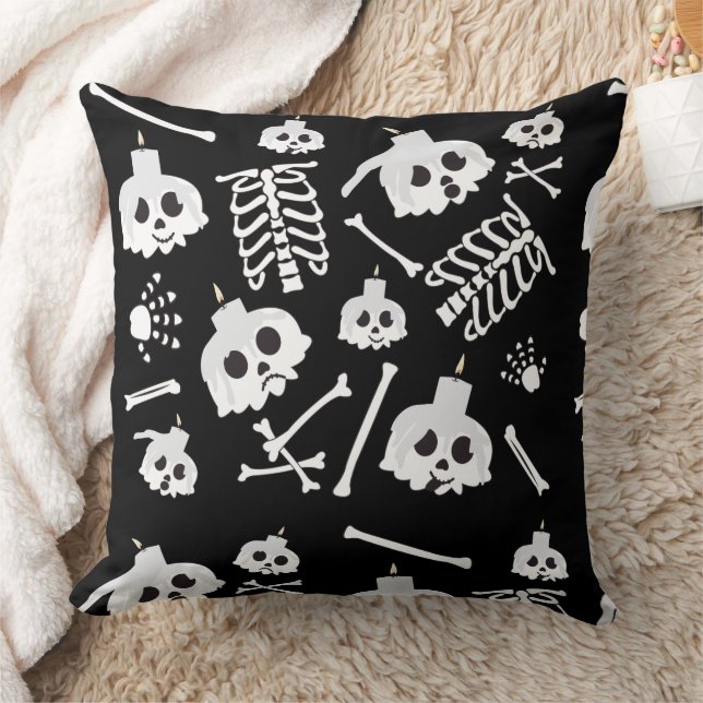 Halloween Skeleton Skull Bot Patroon Kussen (Deken)