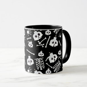 Halloween Skeleton Skull Bot Patroon Mok