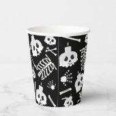Halloween Skeleton Skull Bot Patroon Papieren Bekers (Rechts)