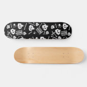 Halloween Skeleton Skull Bot Patroon Skateboard (Horizontaal)