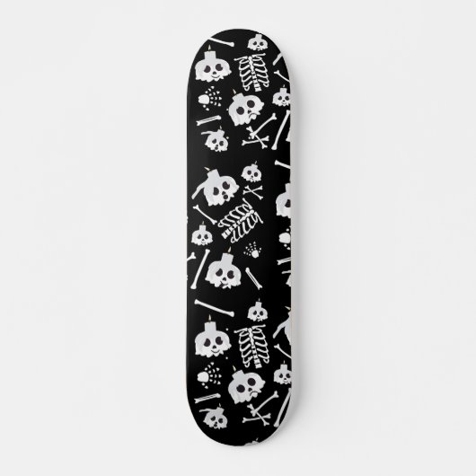Halloween Skeleton Skull Bot Patroon Skateboard (Voorkant)
