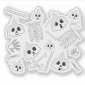 Halloween Skeleton Skull Bot Patroon Sticker (Voorkant)