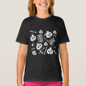 Halloween Skeleton Skull Bot Patroon T-shirt (Voorkant)