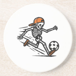 Halloween Skeleton Soccer Football Kostuum Mannen Zandsteen Onderzetter