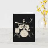 Halloween Skeleton Speling Drum Cute Funny Drums G Kaart (Gele Bloem)