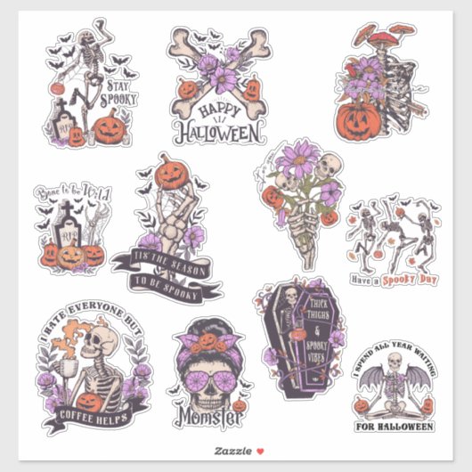 Halloween Skeleton Sticker (Vel)