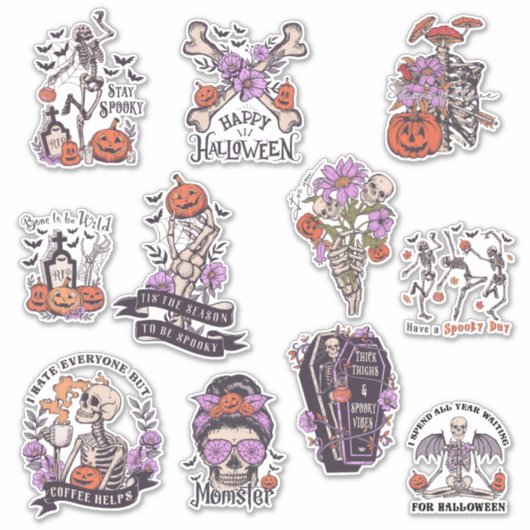 Halloween Skeleton Sticker (Voorkant)