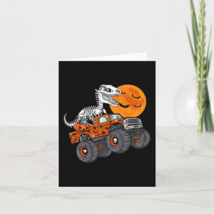 Halloween Skeleton T Rex Monster Truck Boys Kinder Kaart