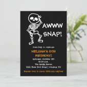 Halloween Skeleton Verjaardag Uitnodiging (Staand voorkant)