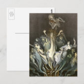 Halloween, Skeleton Violinist en Ghosts Briefkaart (Voorkant / Achterkant)