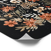 Halloween Skeleton Waterverf Floral Poster (Hoek)