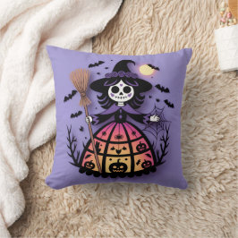 Halloween Skeleton Witch Kussen