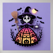 Halloween Skeleton Witch Poster (Voorkant)