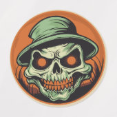 Halloween Skeleton Witch & Pumpkin Sticker Sheet – (Design 2)