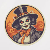 Halloween Skeleton Witch & Pumpkin Sticker Sheet – (Design 1)