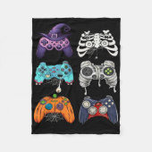 Halloween Skeleton Zombie Gaming Controllers Mummy Fleece Deken (Voorkant)