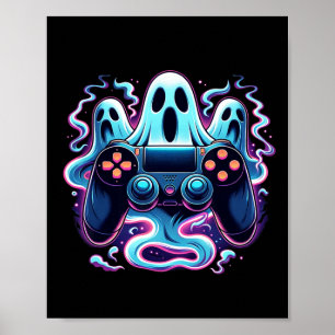 Halloween Skeleton Zombie Gaming Controllers Mummy Poster