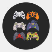 Halloween Skeleton Zombie Gaming Controllers Mummy Ronde Sticker (Voorkant)