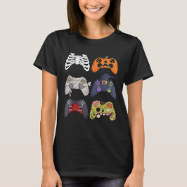 Halloween Skeleton Zombie Gaming Controllers Mummy T-shirt