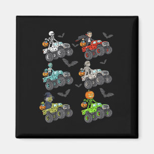 Halloween Skeleton Zombie Riding Monster Truck Vam Magneet