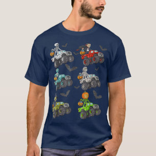 Halloween Skeleton Zombie Riding Monster Truck Vam T-shirt