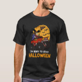 Halloween Skeleton Zombie Riding Monster Truck Vam T-shirt (Voorkant)