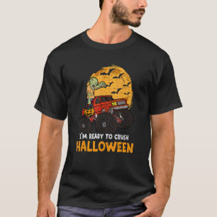 Halloween Skeleton Zombie Riding Monster Truck Vam T-shirt