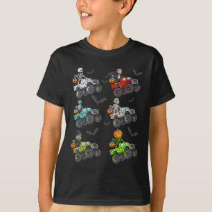 Halloween Skeleton Zombie Riding Monster Truck Vam T-shirt