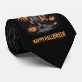 Halloween Skeleton Zwart Stropdas (Opgerold)