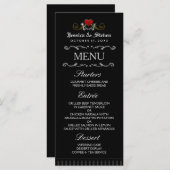 Halloween Skeletons & Heart Matching Mariage Menu (Devant / Derrière)