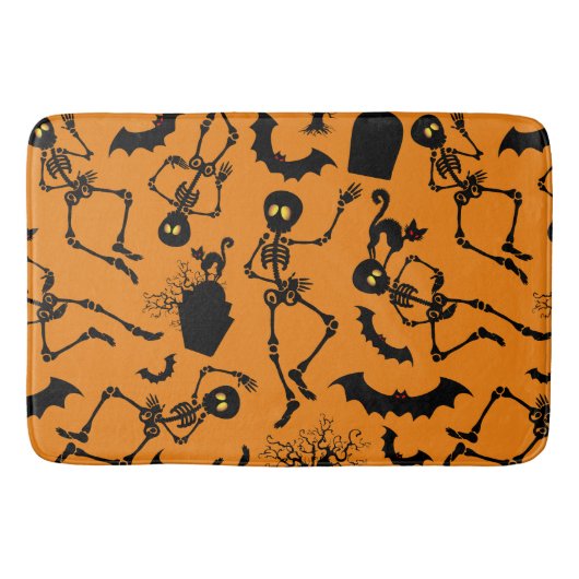 Halloween Skeletons Macabre Dance Badmat (Voorkant)